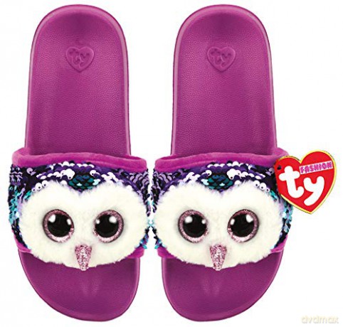 TY Fashion Sequins cekinowe kapcie MOONLIGHT - sowa rozm.S
