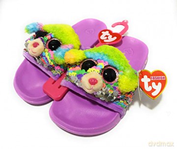 TY Fashion Sequins cekinowe kapcie RAINBOW - pudel rozm.L