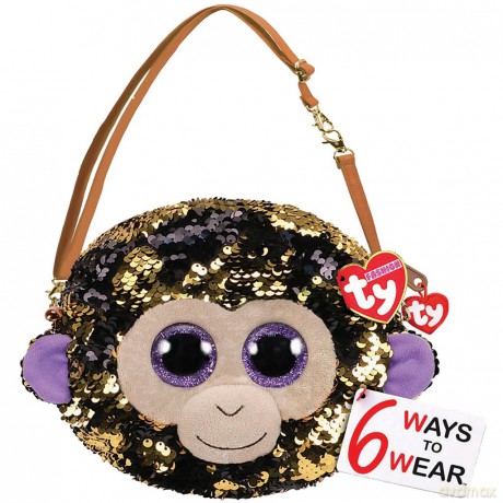 TY Fashion Sequins COCONUT - cekinowa torba na ramię małpka