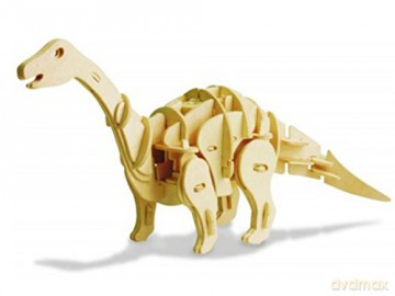 Ukł.drewn. Apatosaurus mini z głosem chodzący [KLOCKI]