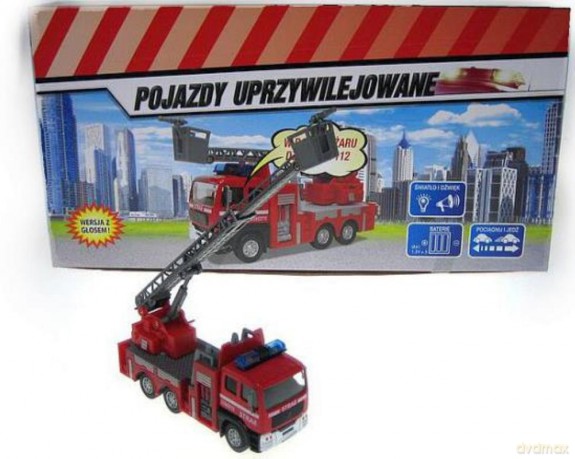 Wóz strażacki z dźwięk i św