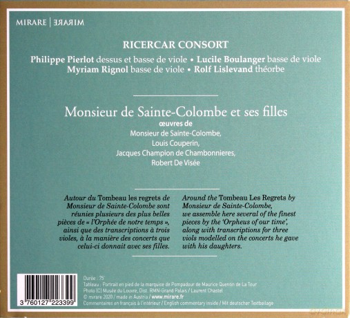 Ricercar Consort Philippe Pierlot: Monsieur De Sainte-Colombe (digipack) [CD]