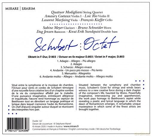 Schubert: Octet Quatuor Modigliani Sabine Meyer (digipack) [CD]