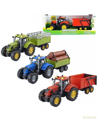 Agro pojazdy- traktor z przyczepą mix 3 wzorów
