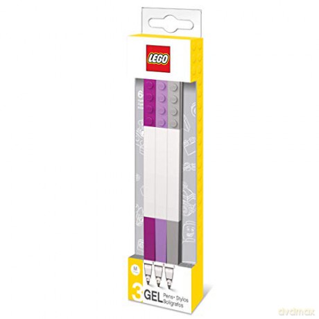 Długopis żelowy LEGO (3 szt.) (Fioletowy, różowy, szary) (51861)