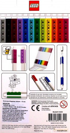 Kolorowe długopisy żelowe LEGO (12 szt.) (51639)