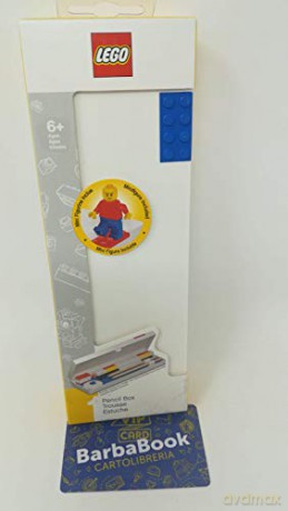 Biały piórnik z niebieskim klockiem i minifigurką LEGO (bez wyposażenia) (52609)