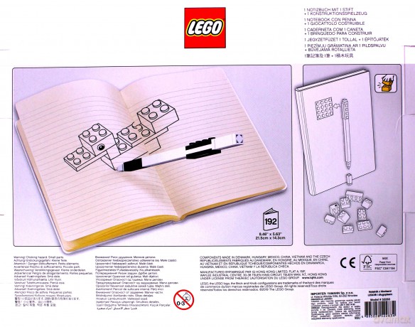 Notatnik LEGO z kaczuszką z klocków, płytką i długopisem (52283)