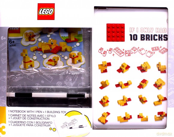 Notatnik LEGO z kaczuszką z klocków, płytką i długopisem (52283)