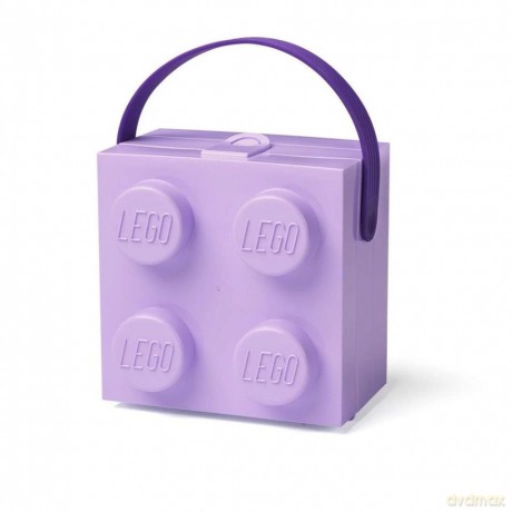 Lunchbox klocek LEGO z rączką (Fioletowy) (40240004) [KLOCKI]