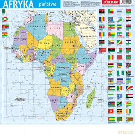 Puzzle ramkowe. Afryka. Mapa polityczna [PUZZLE]
