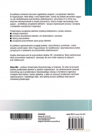 Zarządzanie talentami w polskich organizacjach - Alicja Miś [KSIĄŻKA]