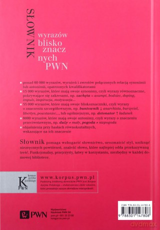 Słownik Wyrazów Bliskoznacznych PWN + CD/Tw/Wyd.1/ - Opracowanie Zbiorowe [KSIĄŻKA]