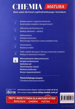 Chemia. Zbiór zadań LO. Zeszyt 6 zakres rozszerzony [KSIĄŻKA]