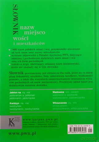 Słownik Nazw Miejscowości I Mieszkańców (twarda) - Opracowanie Zbiorowe [KSIĄŻKA]
