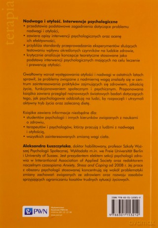 Nadwaga I Otyłość Interwencje Psychologiczne - Aleksandara Łuszczyńska [KSIĄŻKA]