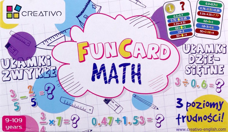 Fun Card Math (ułamki zwykłe, ułamki dziesiętne) [KSIĄŻKA]