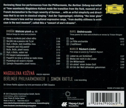 Magdalena Kozena: Love And Longing [CD]