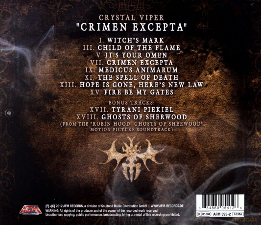 Crystal Viper: Crimen Excepta [CD]