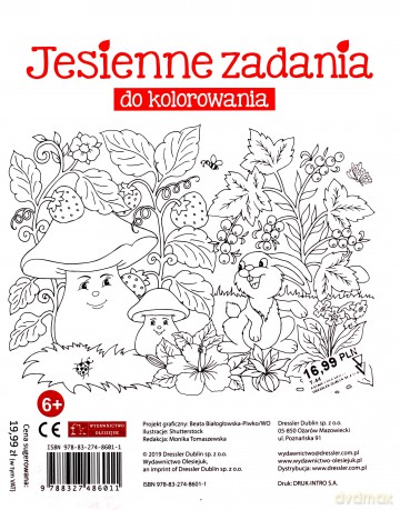 Jesienne zadania do kolorowania [KSIĄŻKA]