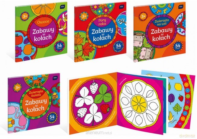 Kolorowanka 21x21 z nakl. Zabawa w kołach MIX [KSIĄŻKA]