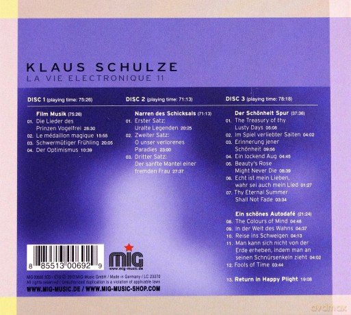 Klaus Schulze: La Vie Electronique 11 (digipack) [3CD]