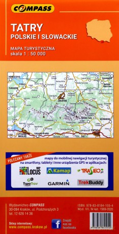 Mapa tur. Tatry Polskie i Słowackie 1:50 000