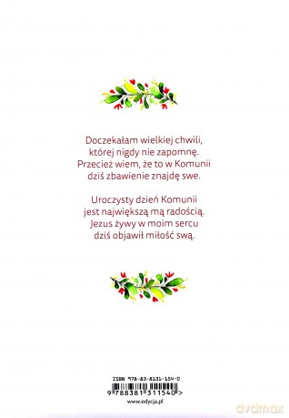 Pamiątka Pierwszej Komunii Św. - Dla dziewczynki [KSIĄŻKA]