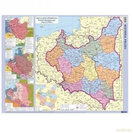 Plansza edukacyjna - Mapa Polski. II RP [KSIĄŻKA]