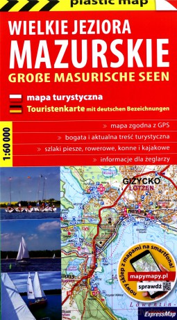 Plastic map Wielkie Jeziora Mazurskie 1:60 000