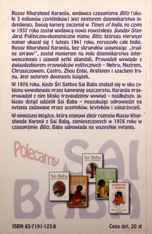 Rozmowy z Sathya Sai Babą - Russy Khursheed Karanjia [KSIĄŻKA]