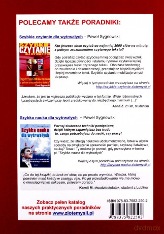 Szybkie czytanie - praktyczne ćwiczenia - Paweł Sygnowski [KSIĄŻKA]