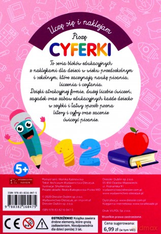 Uczę się i naklejam. Piszę cyferki [KSIĄŻKA]