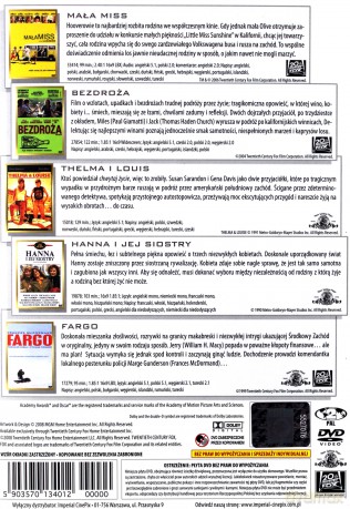 Kolekcja Oscarowa: Najlepszy scenariusz BOX: Mała miss / Bezdroża / Thelma i Louis / Hanna i jej siostry / Fargo [5DVD]