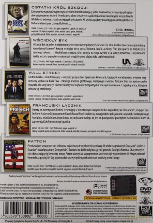 Kolekcja Oscarowa Najlepszy aktor BOX: Ostatni król Szkocji / Wściekły byk / Wall Street / Francuski łącznik / Patton [5DVD]