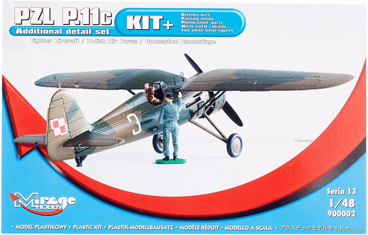 Model plastikowy PZL P.11C 1/48 Edycja kit + model, 2 figurki