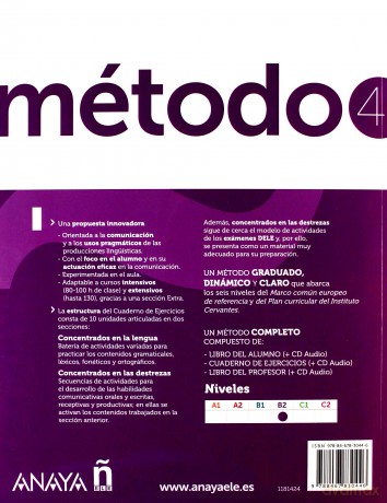 Metodo 4 de espanol Cuaderno de Ejercicios B2 + CD - Salvador Peláez Santamaría, Diana Esteba Ramos [KSIĄŻKA]
