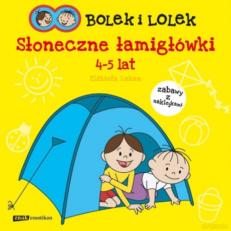 Bolek i Lolek. Słoneczne łamigłówki 4-5 lat (zabawy z naklejkami) - Elżbieta Lekan [KSIĄŻKA]