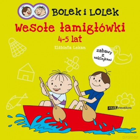 Bolek i Lolek. Wesołe łamigłówki 4-5 lat (zabawy z naklejkami) - Elżbieta Lekan [KSIĄŻKA]