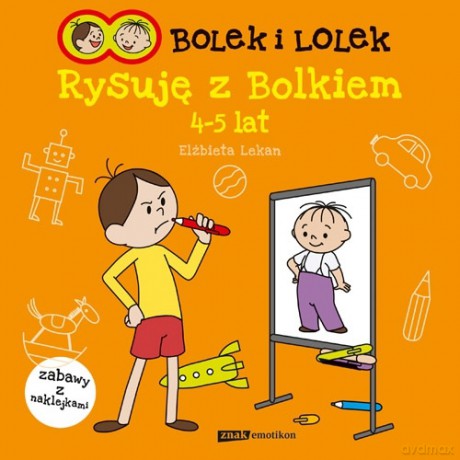 Bolek i Lolek. Rysuję z Bolkiem (zabawy z naklejkami) - Elżbieta Lekan [KSIĄŻKA]