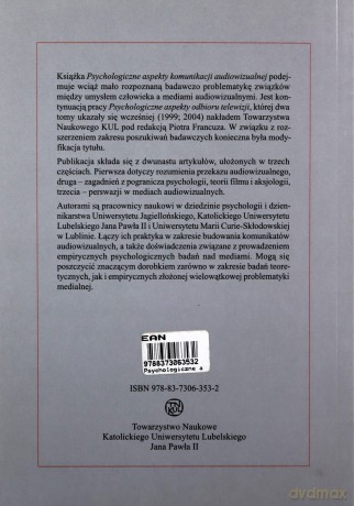 Psychologiczne aspekty komunikacji audiowizualnej - Piotr Francuz [KSIĄŻKA]