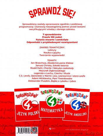 Sprawdziany dla klasy 4. Język Polski - Katarzyna Zioła-Zemczak, Anna Lasek [KSIĄŻKA]