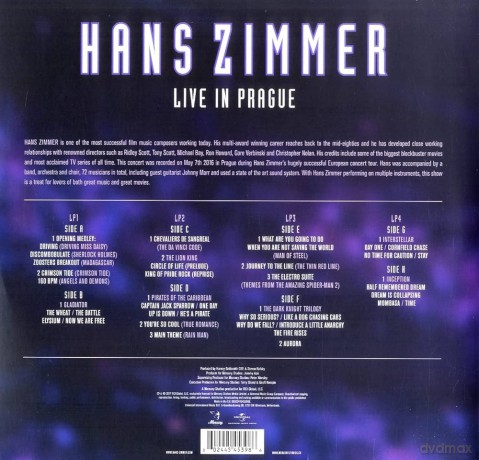 Live In Prague (Purple) soundtrack (Hans Zimmer) [4xWinyl]