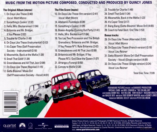 The Italian Job (50th Anniversary Expanded Edition) soundtrack (Włoska robota) (Quincy Jones) [CD]