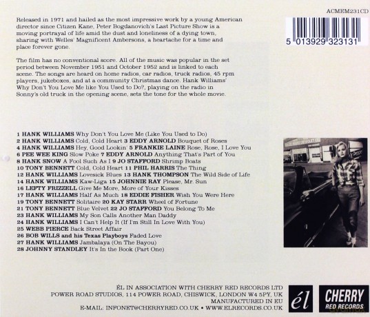 The Last Picture Show soundtrack (Ostatni seans filmowy) [CD]