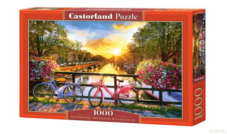 CASTORLAND 1000 el. Malowniczy Amsterdam z rowerami C-104536-2 [PUZZLE]