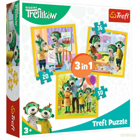 TREFL 3w1 Razem jest wesoło puzzle Rodzina Treflików [PUZZLE]