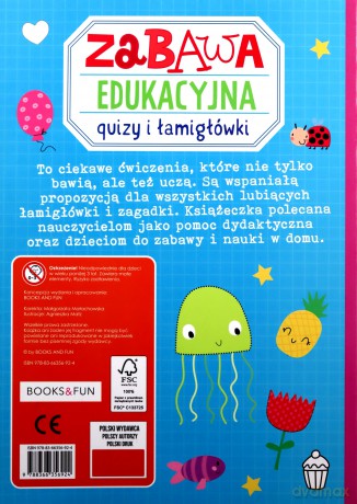 Zabawa edukacyjna. Quizy i łamigłówki [KSIĄŻKA]