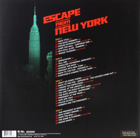 Original Soundtrack: Escape From New York soundtrack [2xWinyl]