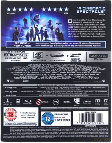 Ready Player One (steelbook) [Blu-Ray 4K]+[Blu-Ray]